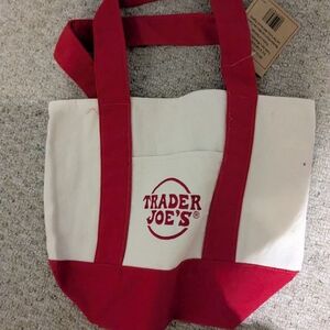 Trader Joe's Mini Red Canvas Tote Bag